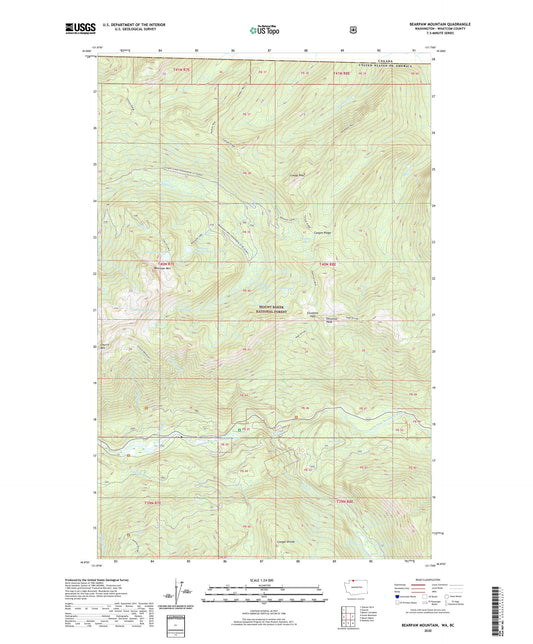 Bearpaw Mountain Washington US Topo Map Image