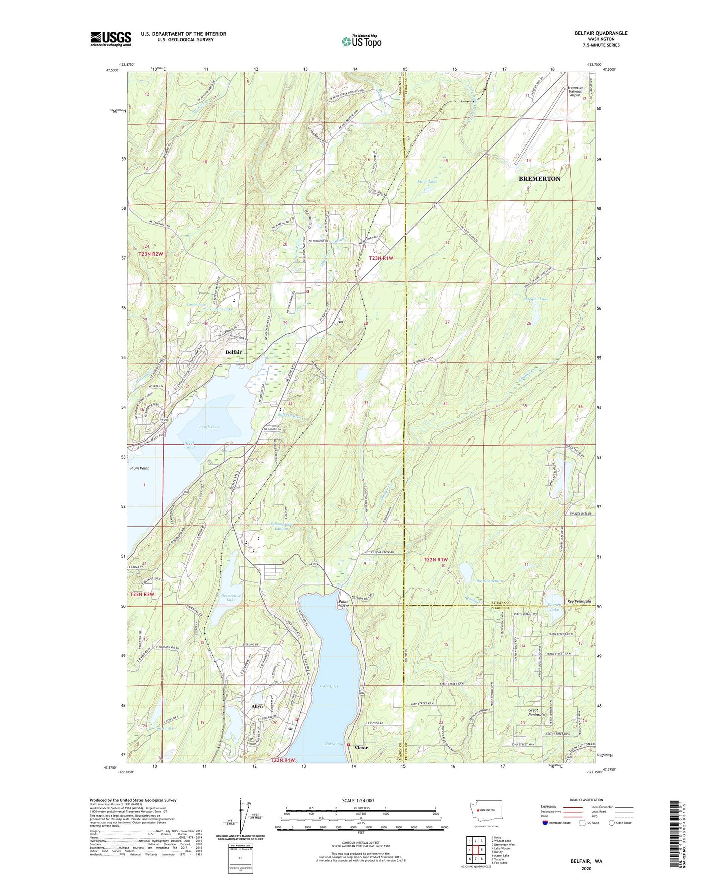 Belfair Washington US Topo Map Image