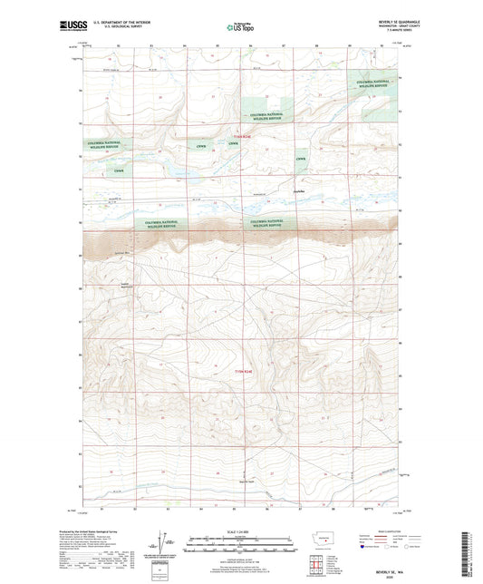 Beverly SE Washington US Topo Map Image