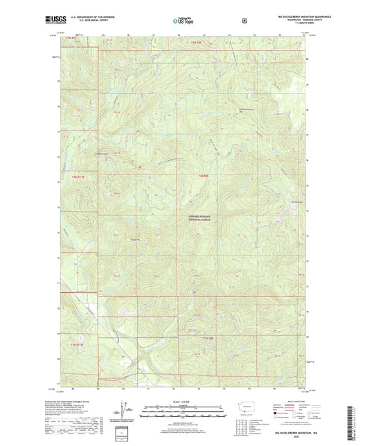 Big Huckleberry Mountain Washington US Topo Map Image