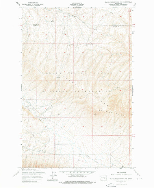 Classic USGS Black Rock Spring NW Washington 7.5'x7.5' Topo Map Image