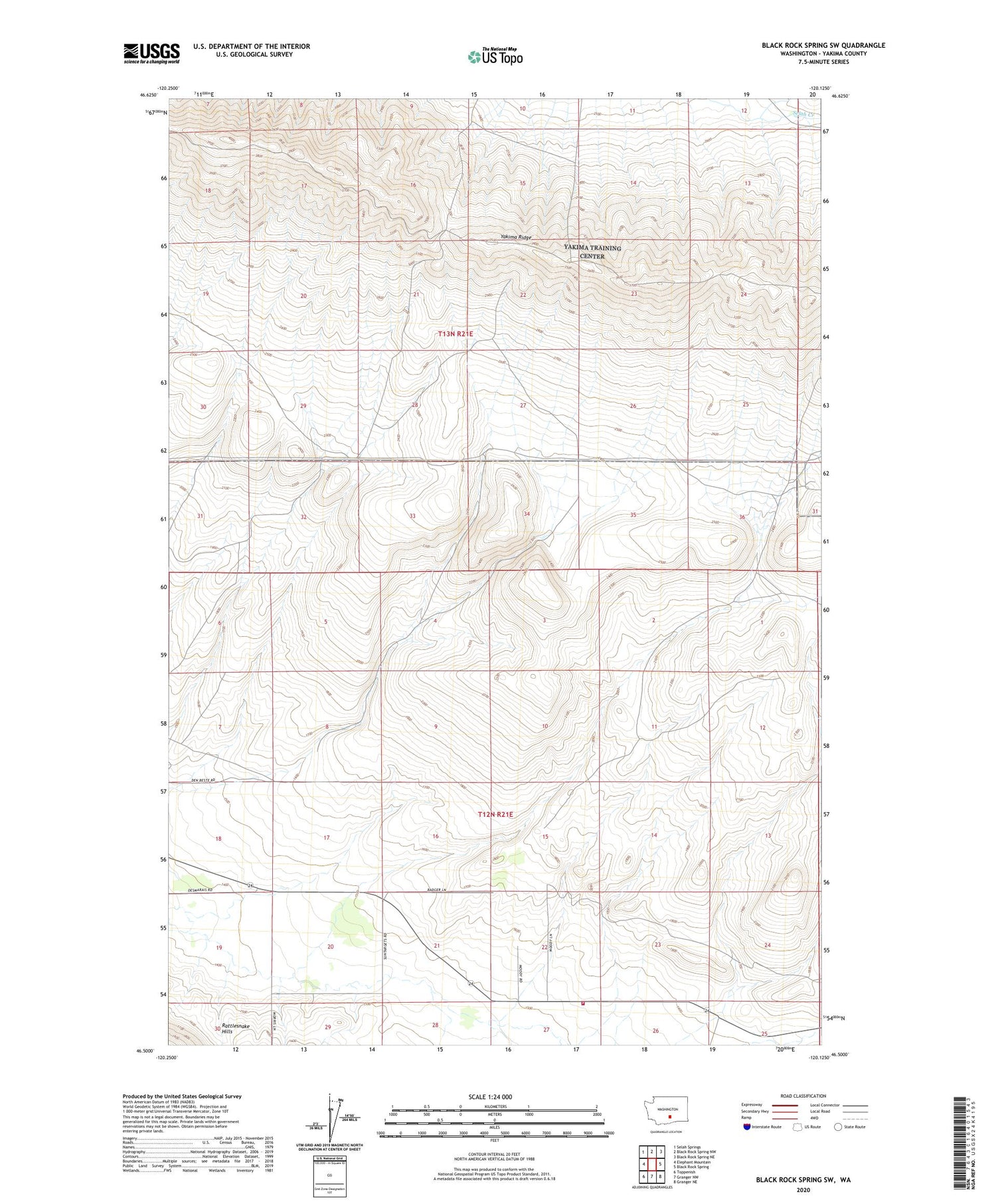 Black Rock Spring SW Washington US Topo Map Image