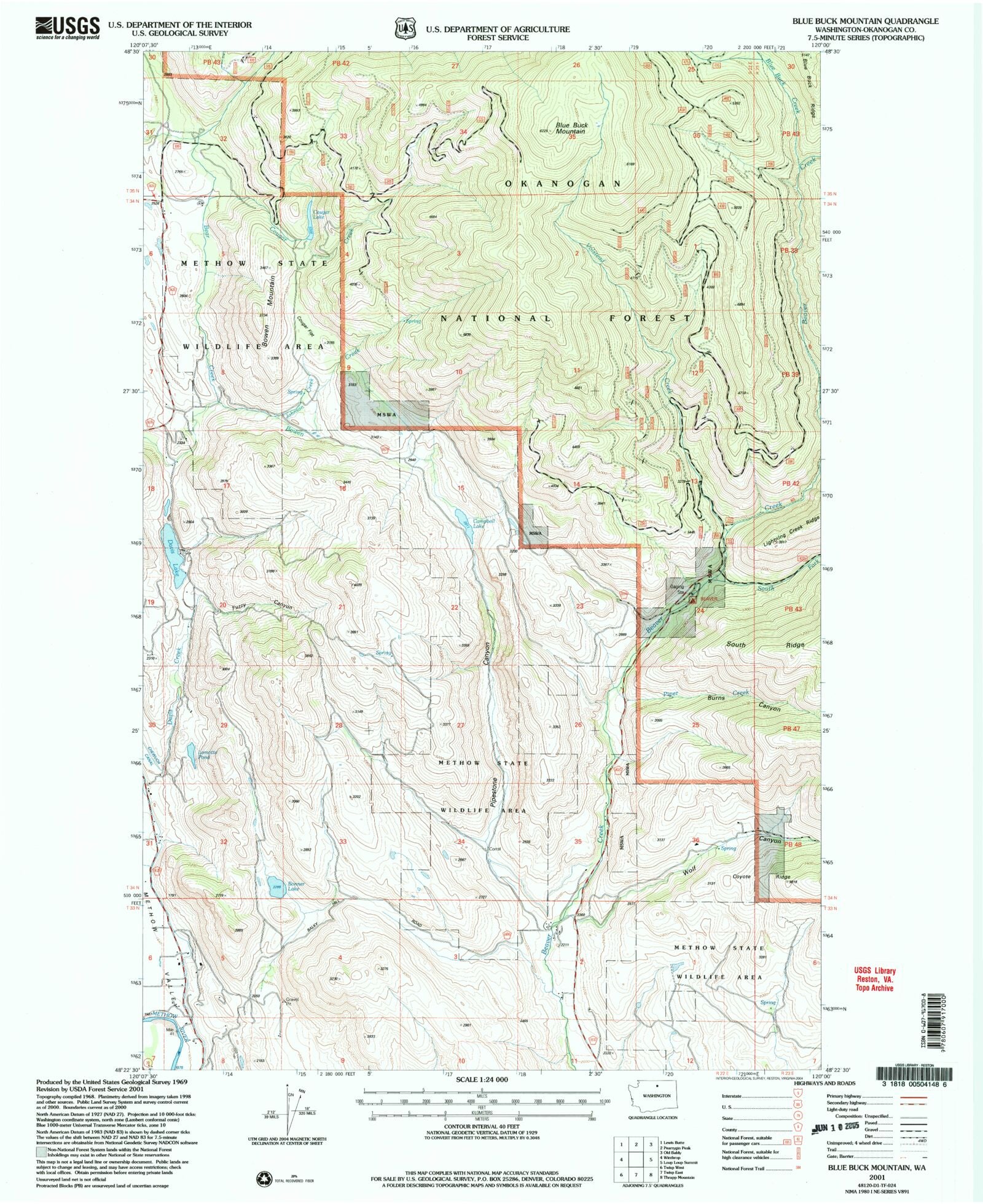 【完売品】NORMSACK Topographic Mountain③ Fossil Hill, Wyoming 7.5 Minute Topographic Map - Color