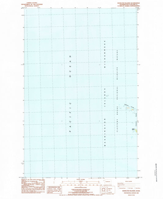 Classic USGS Bodelteh Islands Washington 7.5'x7.5' Topo Map Image