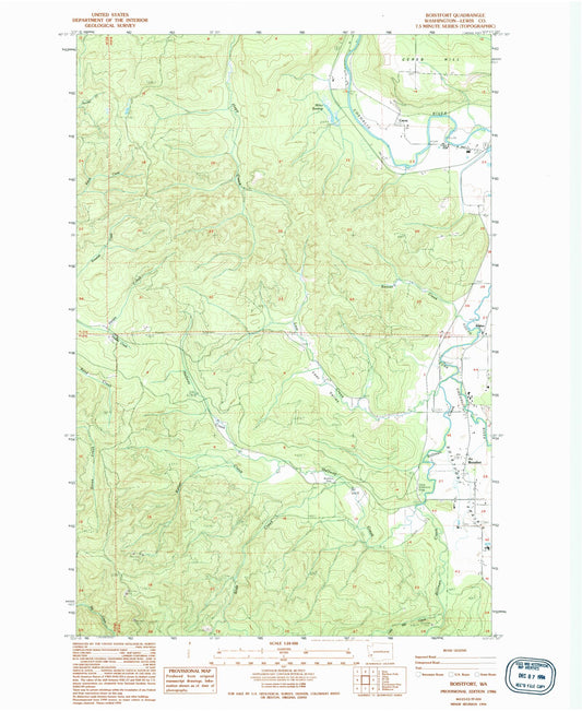 Classic USGS Boistfort Washington 7.5'x7.5' Topo Map Image