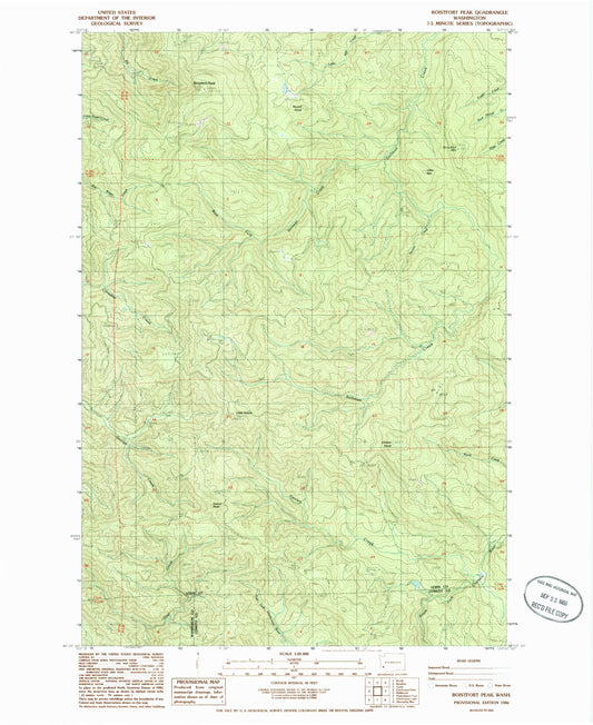 Classic USGS Boistfort Peak Washington 7.5'x7.5' Topo Map Image