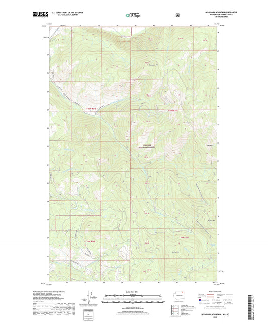 Boundary Mountain Washington US Topo Map Image