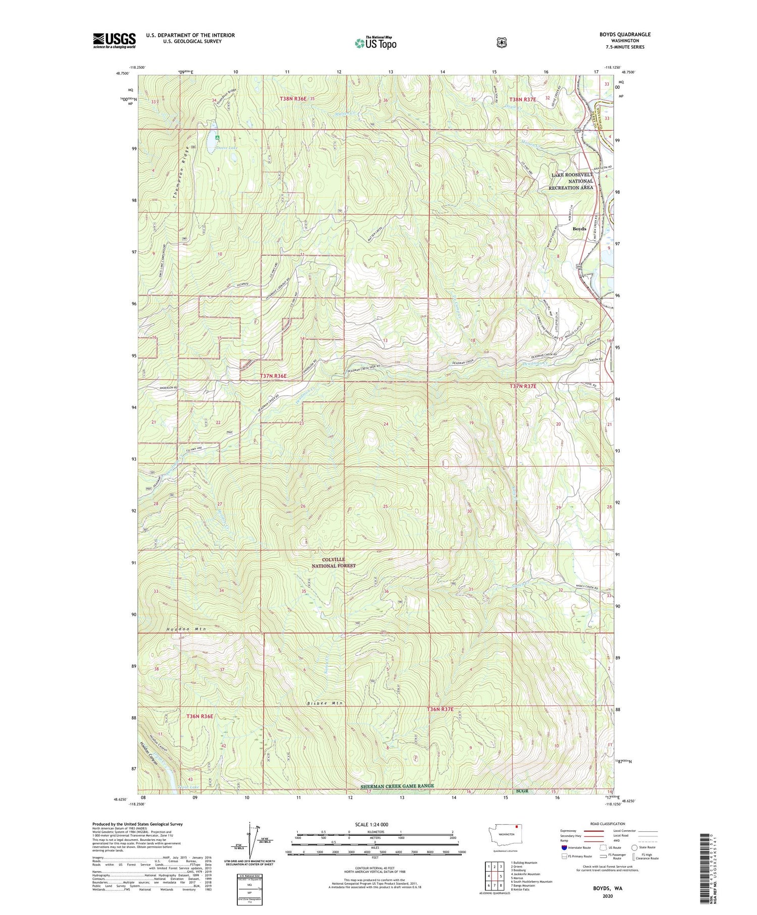 Boyds Washington US Topo Map Image
