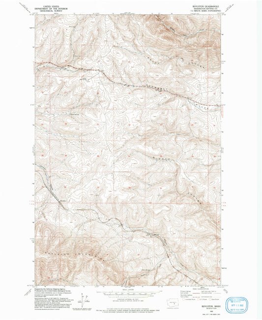 Classic USGS Boylston Washington 7.5'x7.5' Topo Map Image