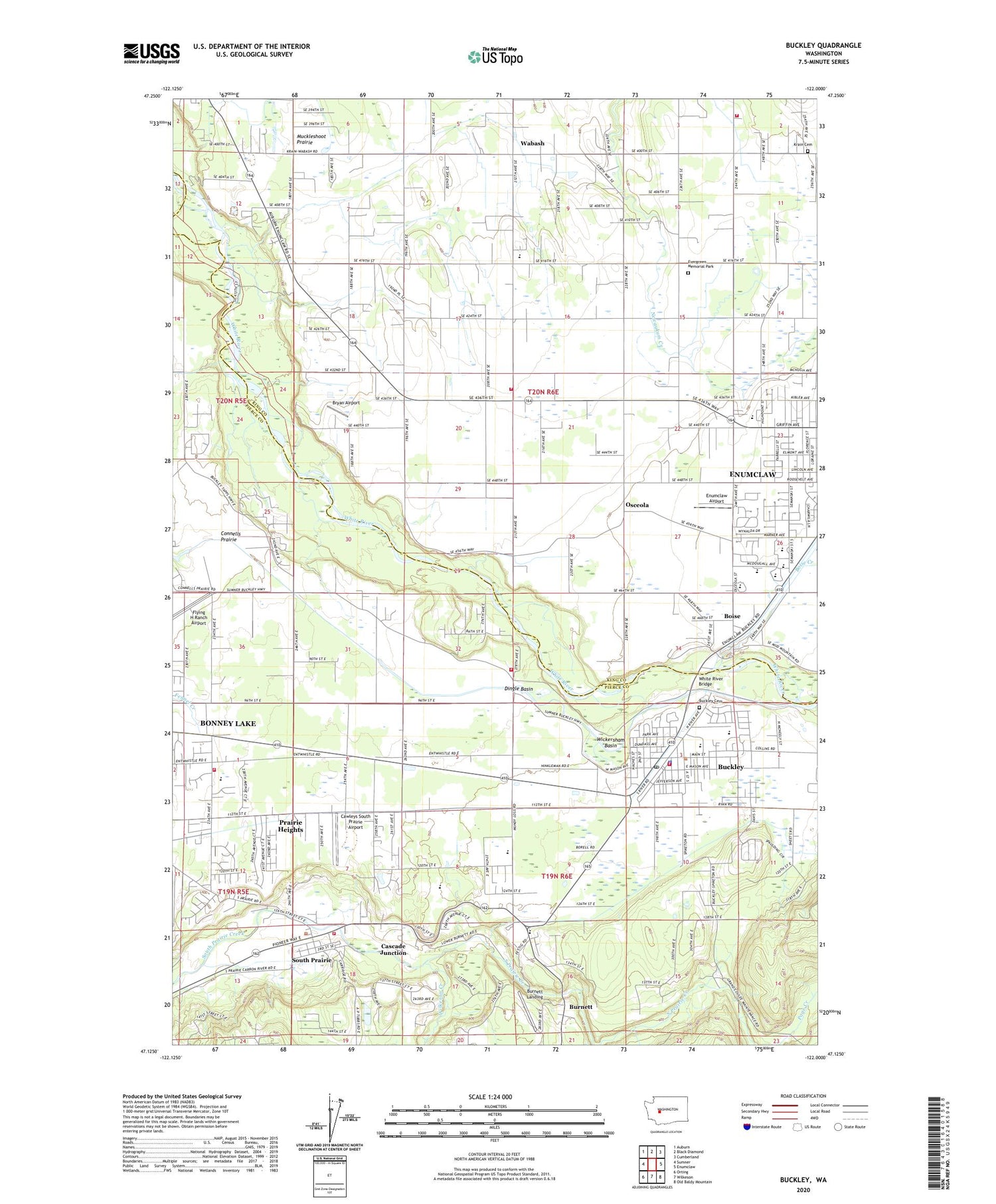 Buckley Washington US Topo Map Image