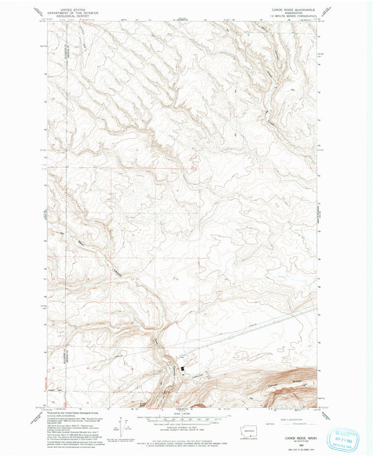 Classic USGS Canoe Ridge Washington 7.5'x7.5' Topo Map Image