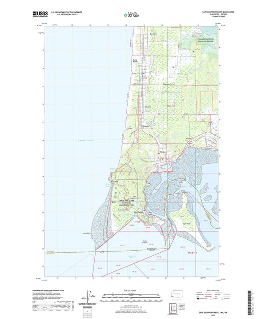 Cape Disappointment Washington US Topo Map Image