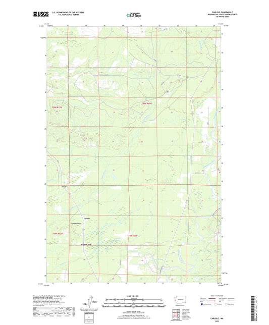 Carlisle Washington US Topo Map Image