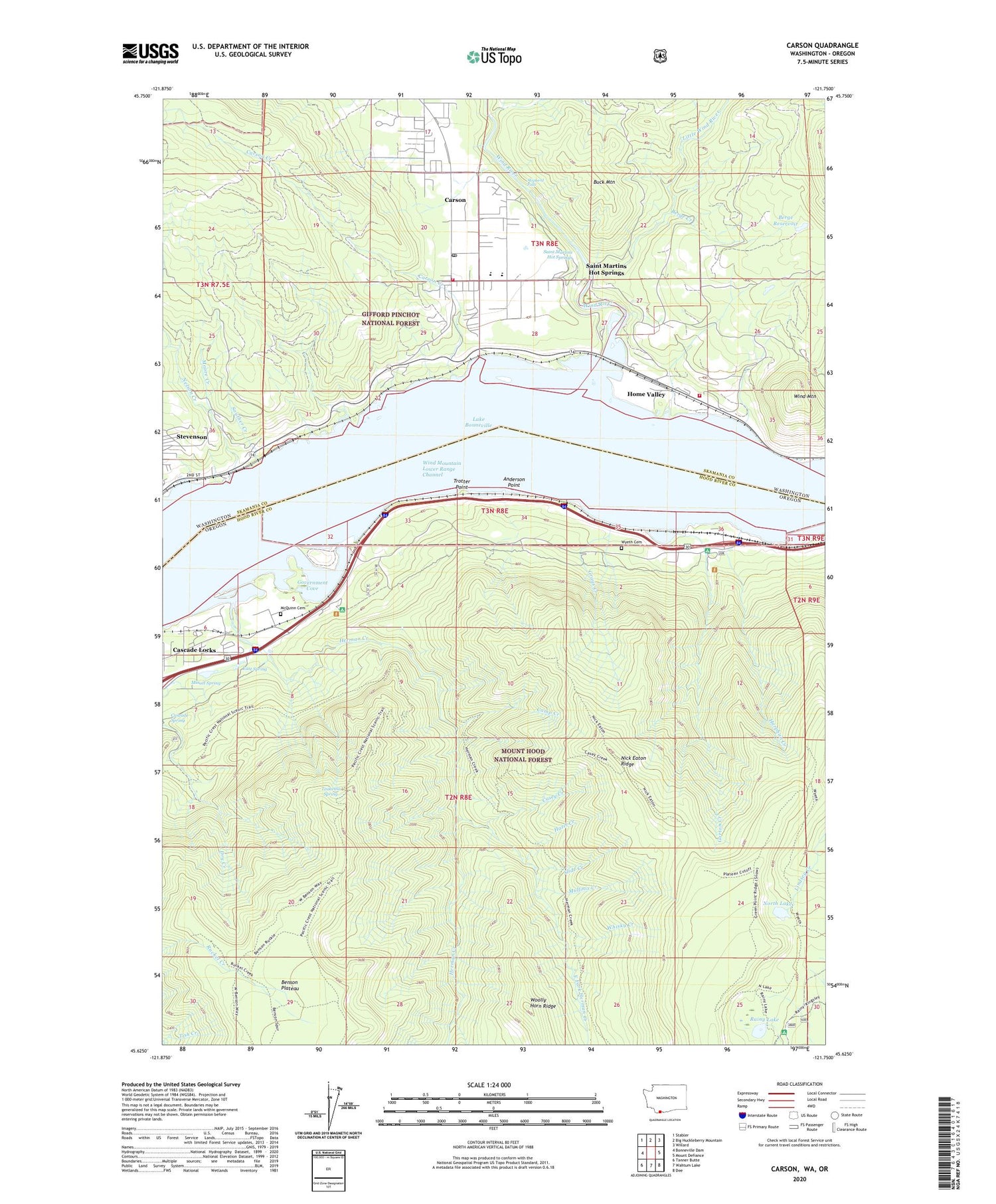 Carson Washington US Topo Map Image