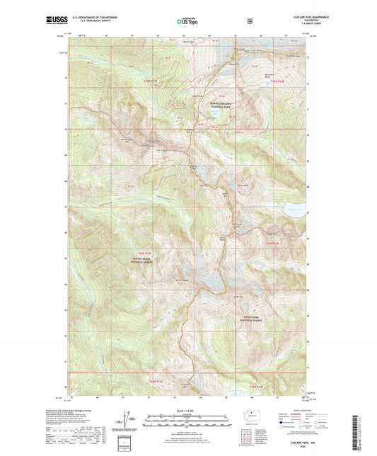 Cascade Pass Washington US Topo Map Image
