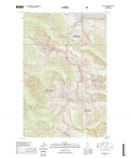 Cascade Pass Washington US Topo Map Image