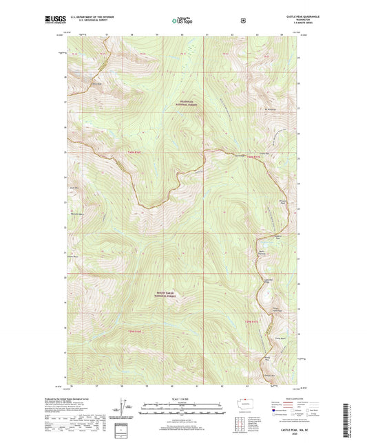 Castle Peak Washington US Topo Map Image