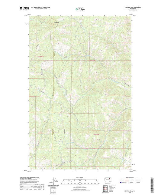 Central Peak Washington US Topo Map Image