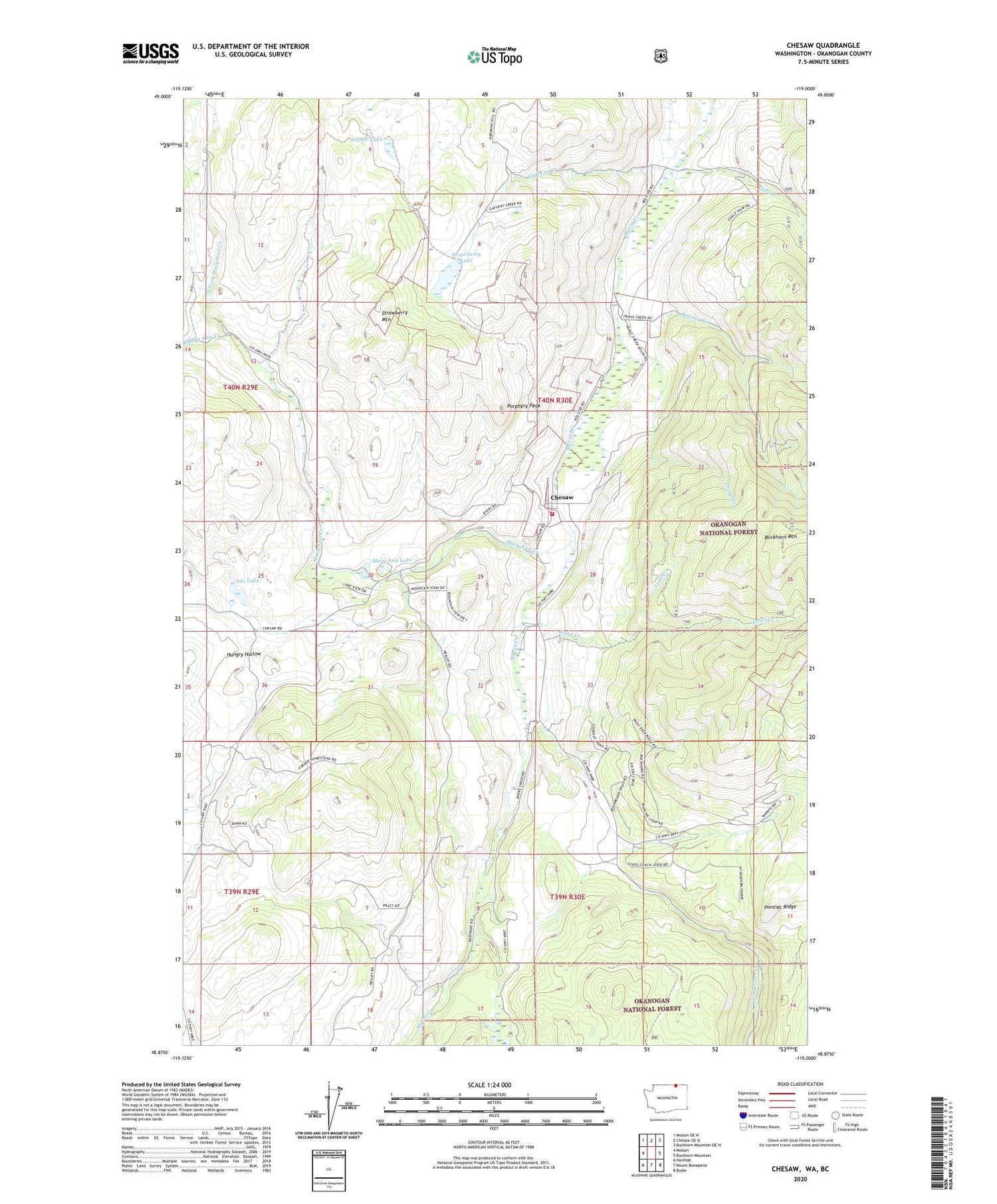 Chesaw Washington US Topo Map Image