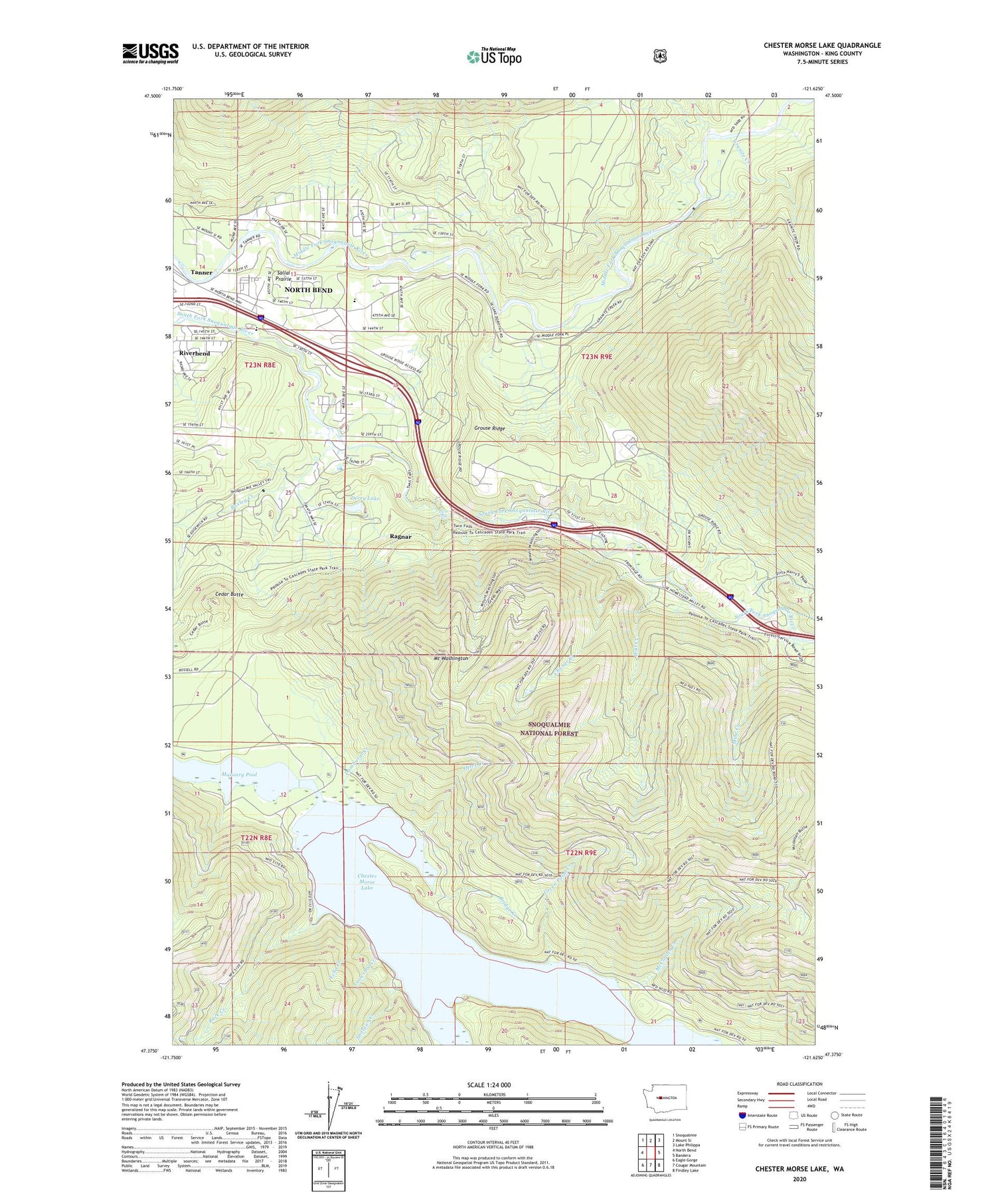 Chester Morse Lake Washington US Topo Map Image