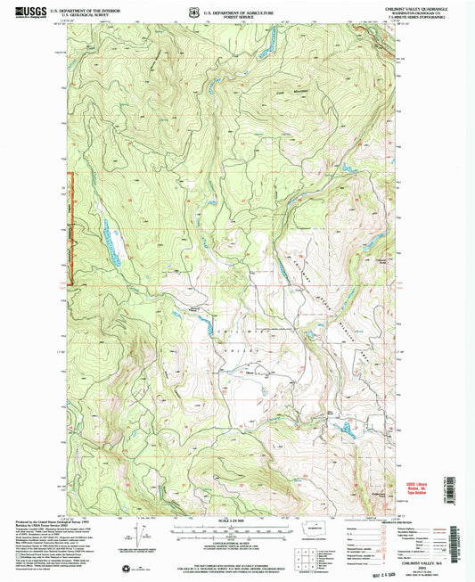 Classic USGS Chiliwist Valley Washington 7.5'x7.5' Topo Map Image