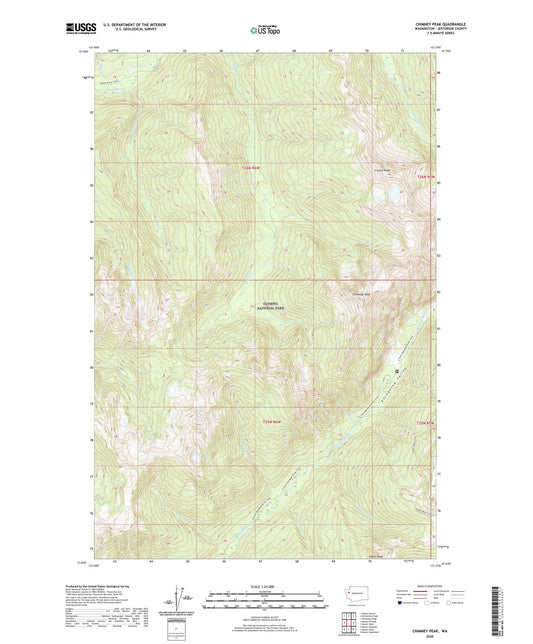 Chimney Peak Washington US Topo Map Image
