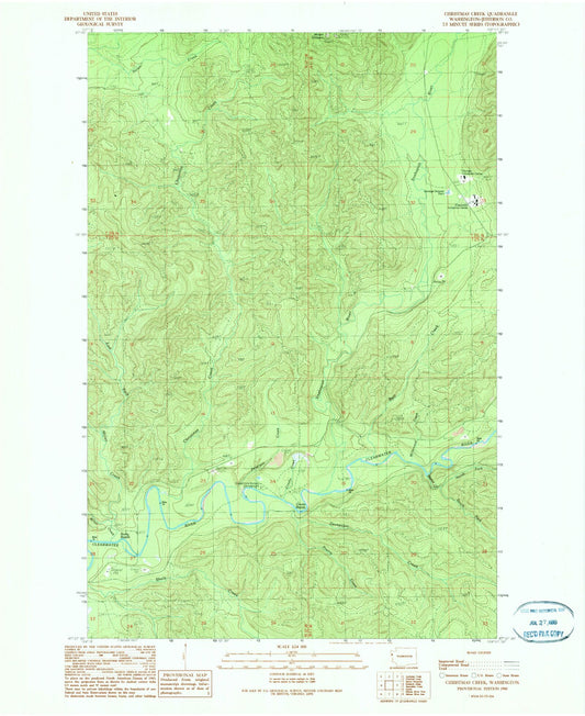 Classic USGS Christmas Creek Washington 7.5'x7.5' Topo Map Image