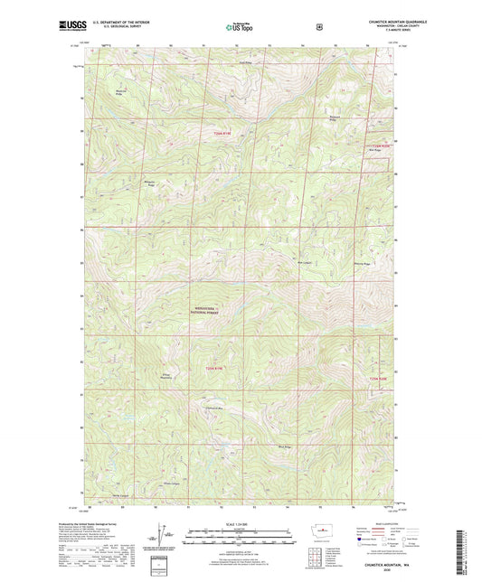 Chumstick Mountain Washington US Topo Map Image