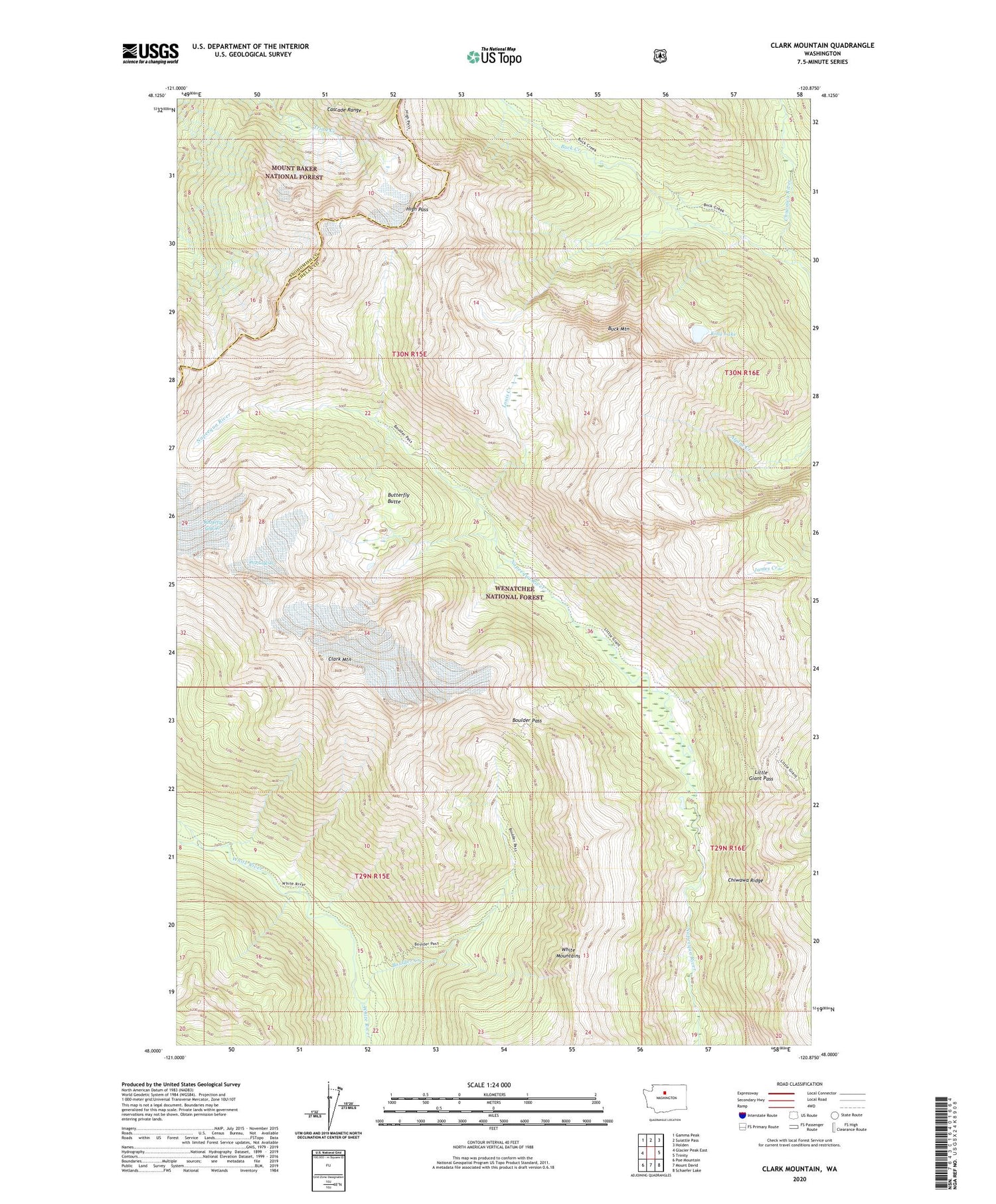 Clark Mountain Washington US Topo Map Image