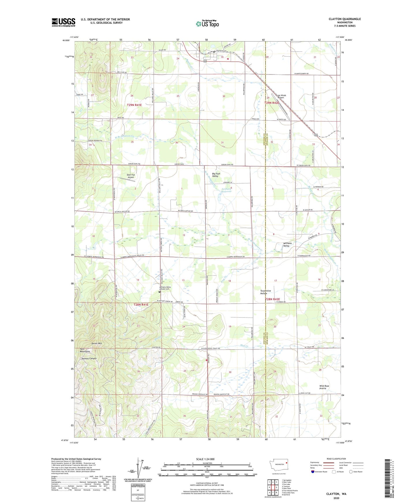 Clayton Washington US Topo Map Image