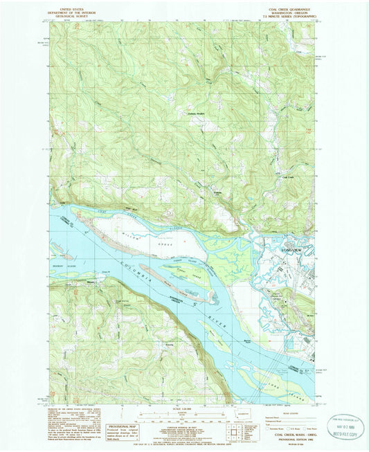 Classic USGS Coal Creek Washington 7.5'x7.5' Topo Map Image