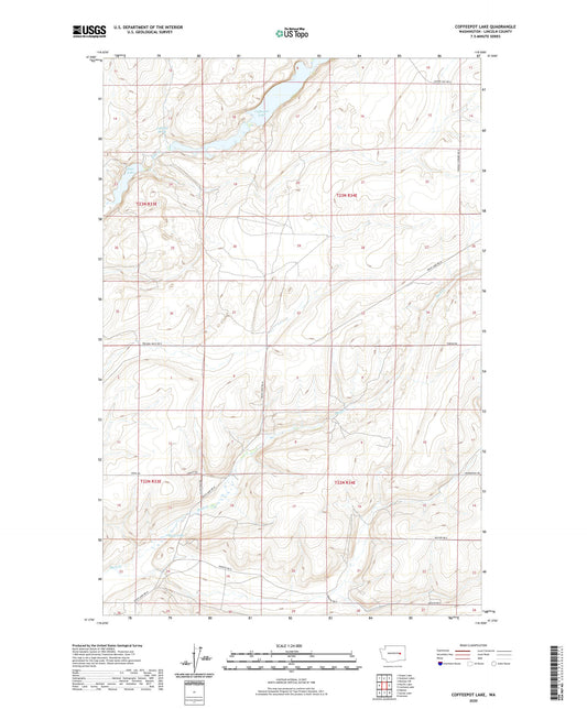Coffeepot Lake Washington US Topo Map Image