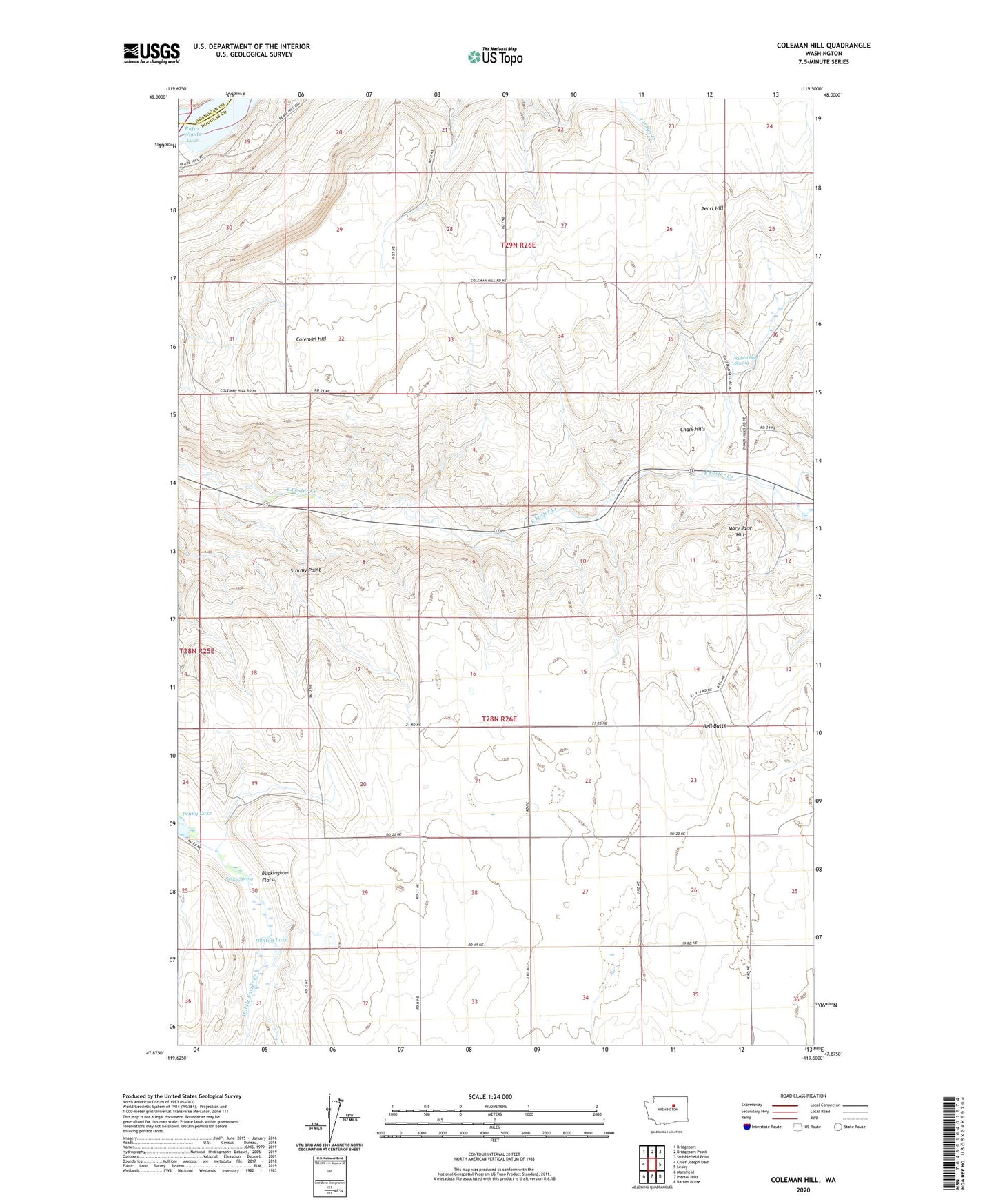 Coleman Hill Washington US Topo Map Image