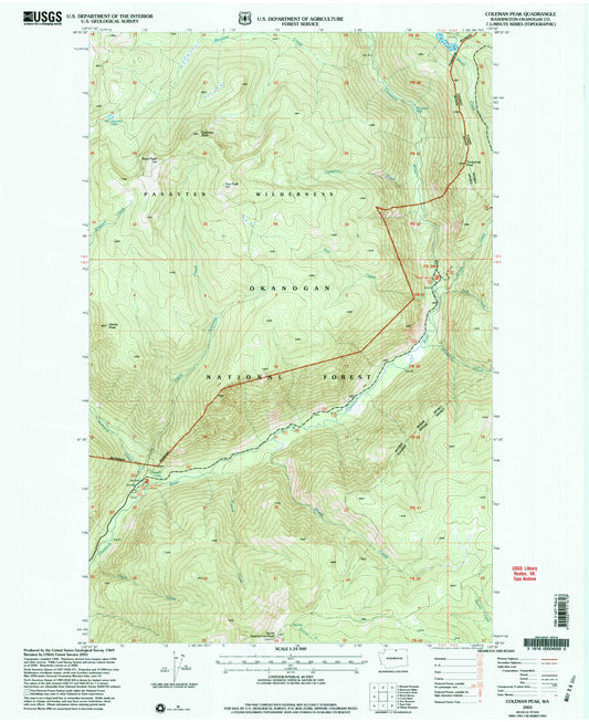 Classic USGS Coleman Peak Washington 7.5'x7.5' Topo Map Image