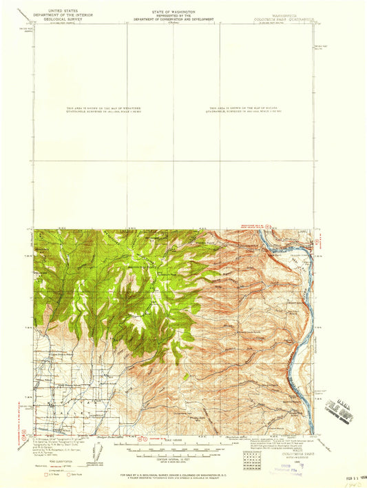 Historic 1920 Colockum Pass Washington 30'x30' Topo Map Image