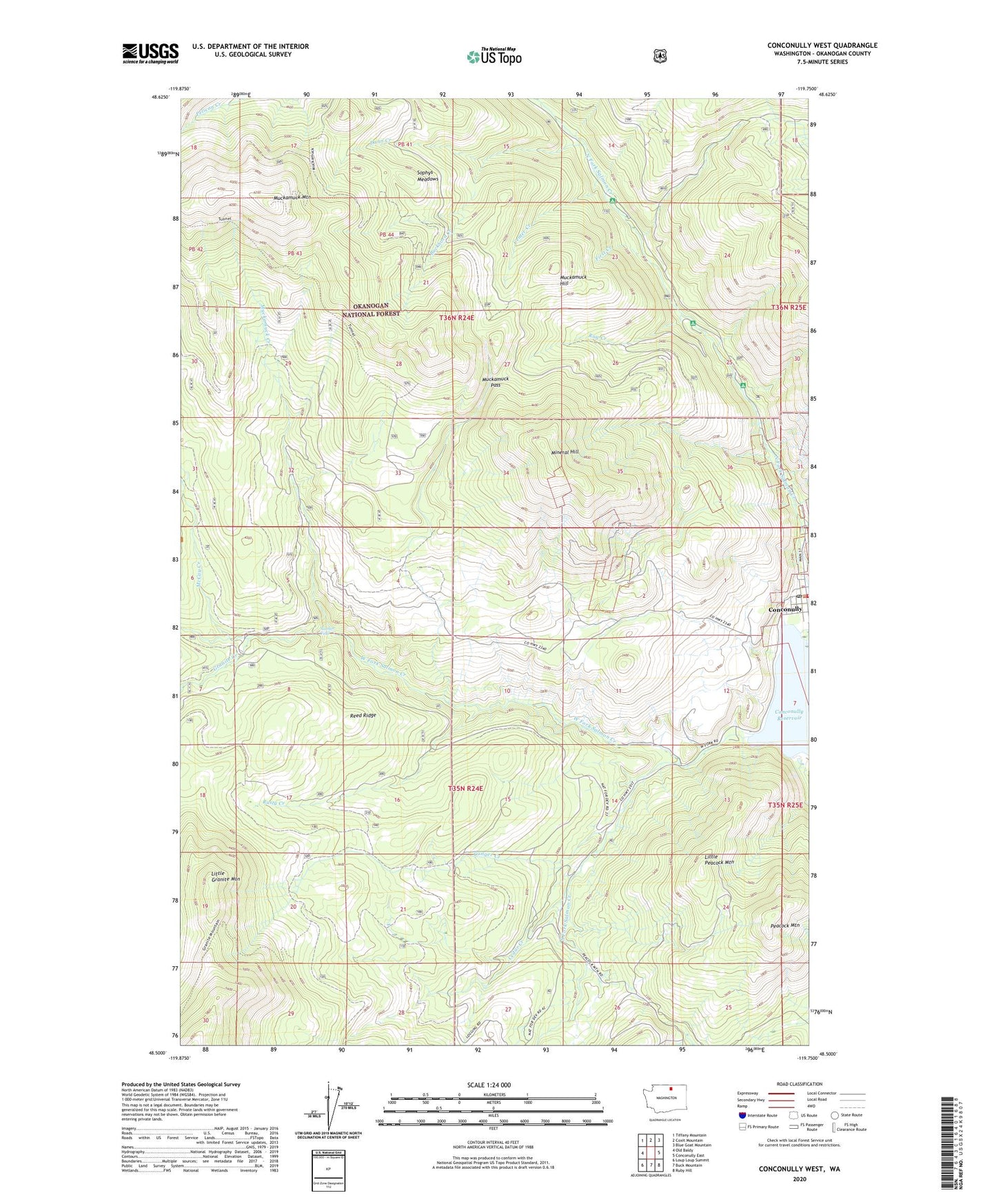 Conconully West Washington US Topo Map Image