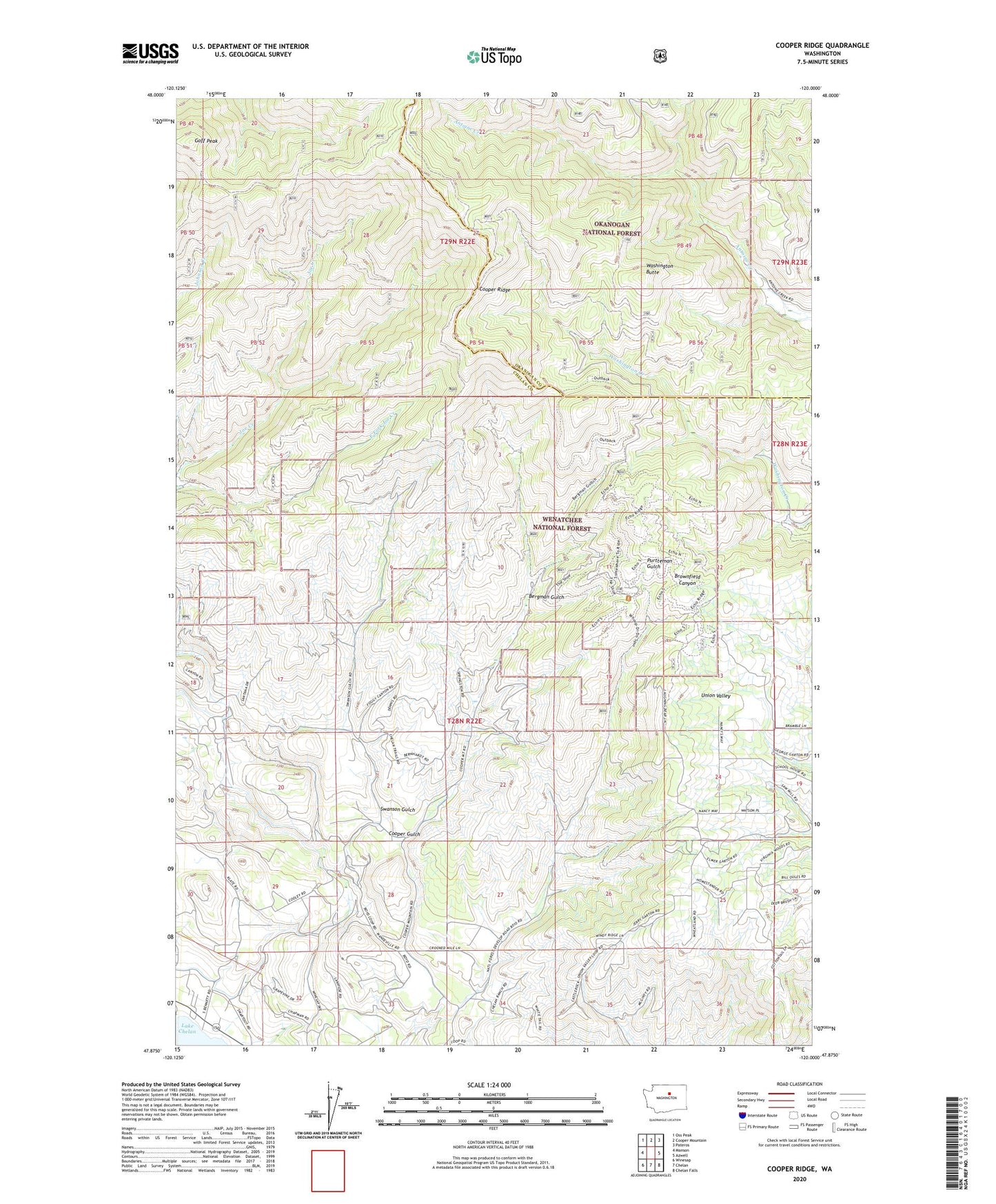 Cooper Ridge Washington US Topo Map Image