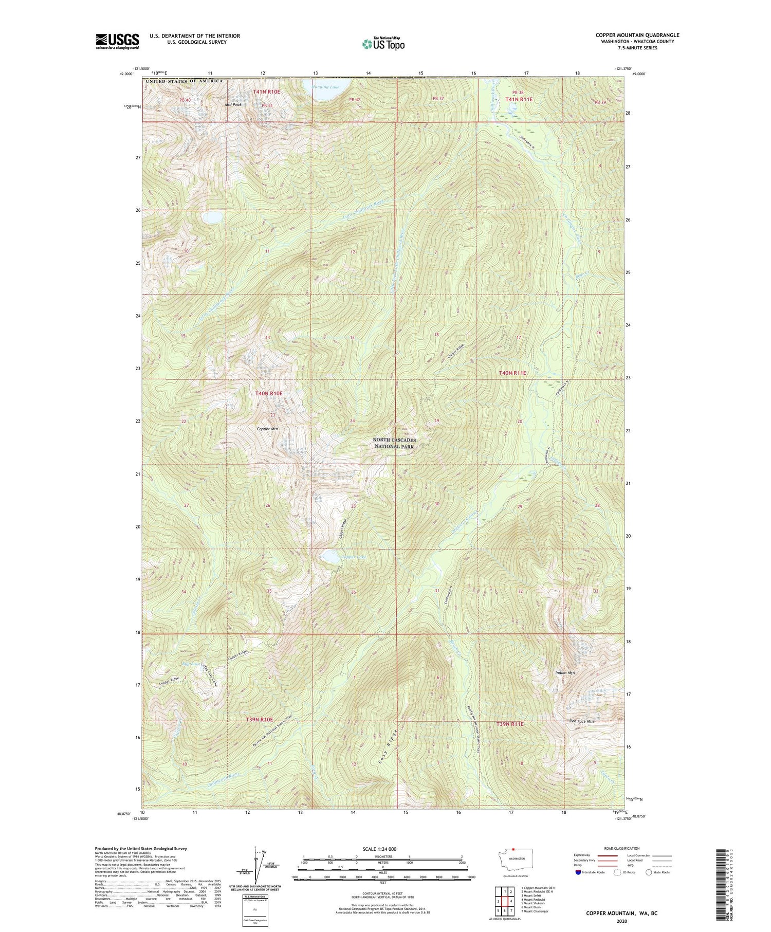 Copper Mountain Washington US Topo Map Image