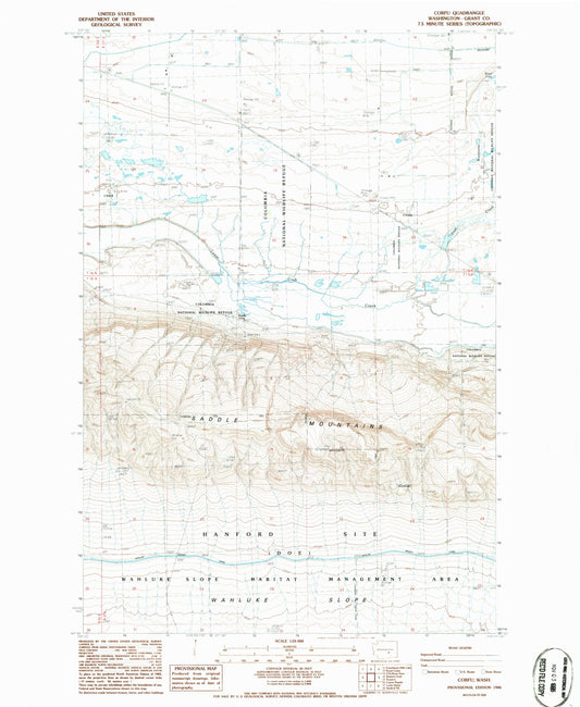 Classic USGS Corfu Washington 7.5'x7.5' Topo Map Image