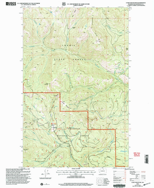 Classic USGS Coxit Mountain Washington 7.5'x7.5' Topo Map Image