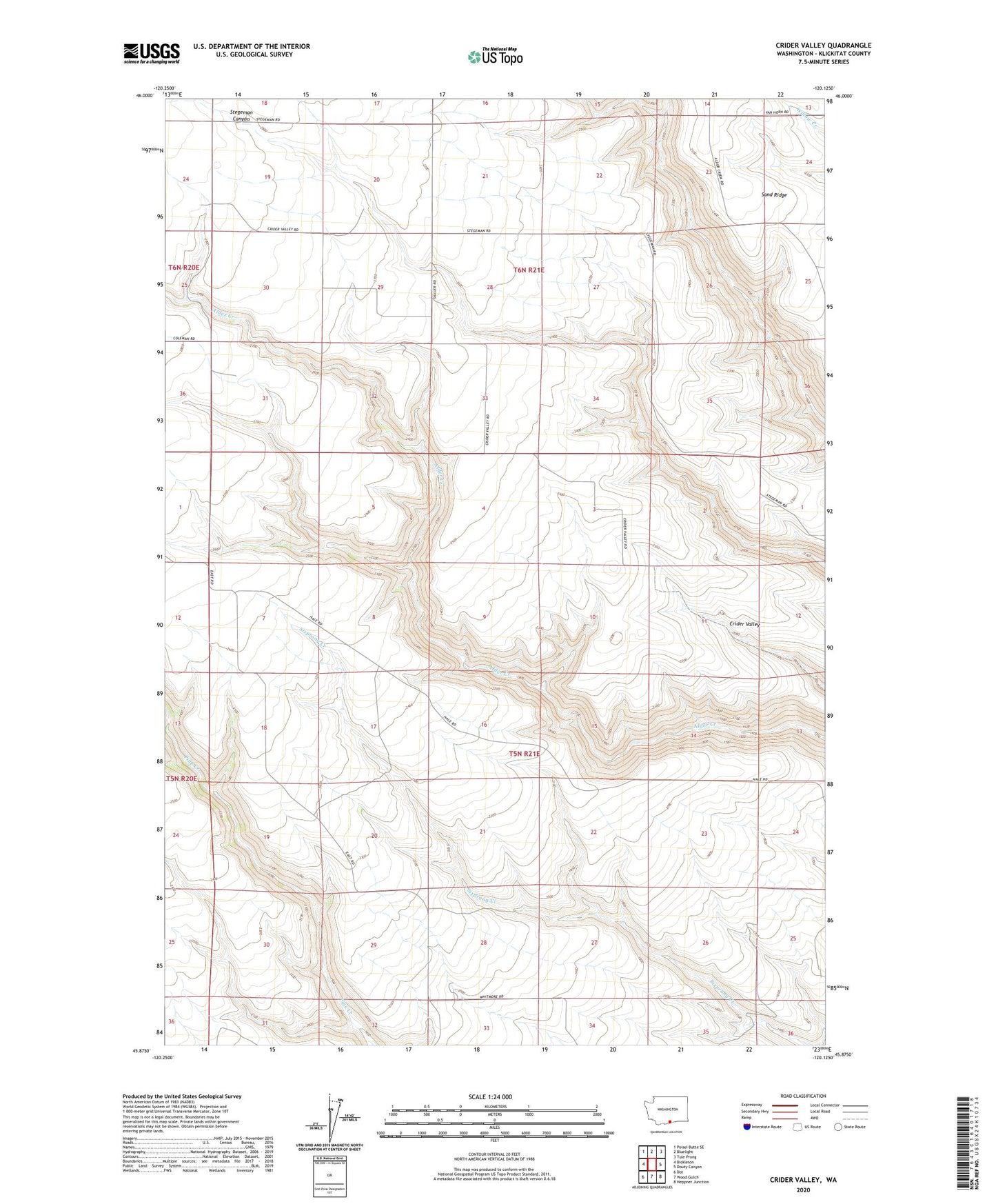 Crider Valley Washington US Topo Map Image