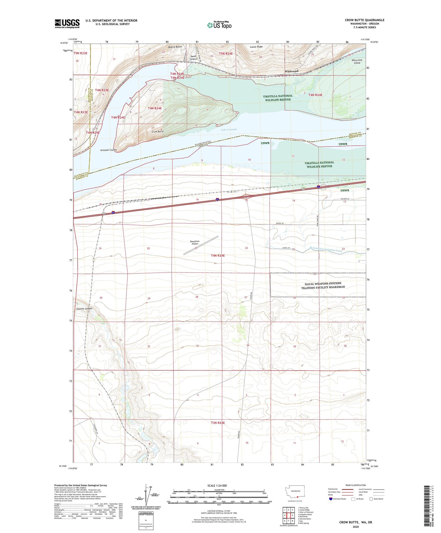Crow Butte Washington US Topo Map Image