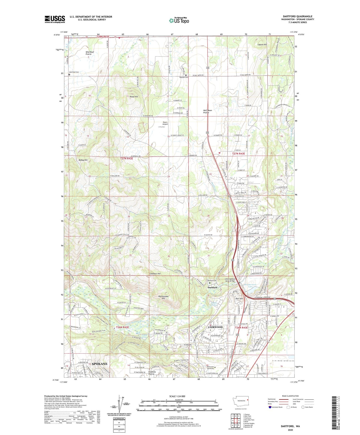 Dartford Washington US Topo Map Image