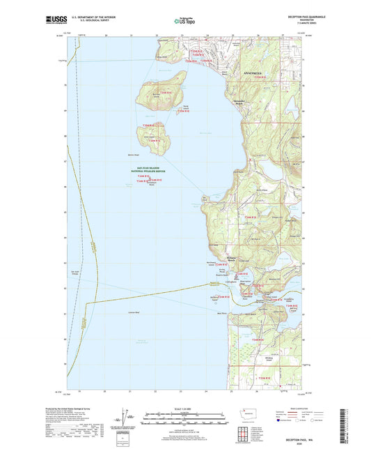 Deception Pass Washington US Topo Map Image