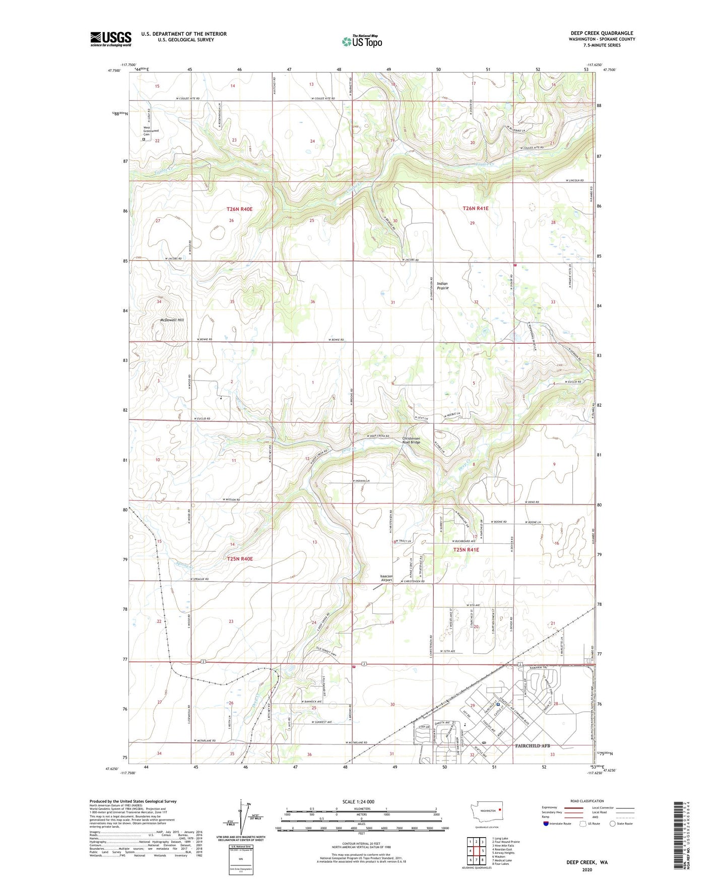 Deep Creek Washington US Topo Map Image