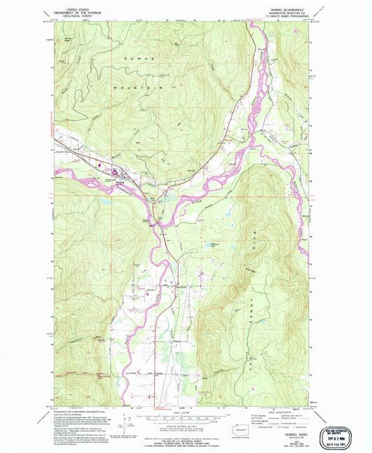Classic USGS Deming Washington 7.5'x7.5' Topo Map Image