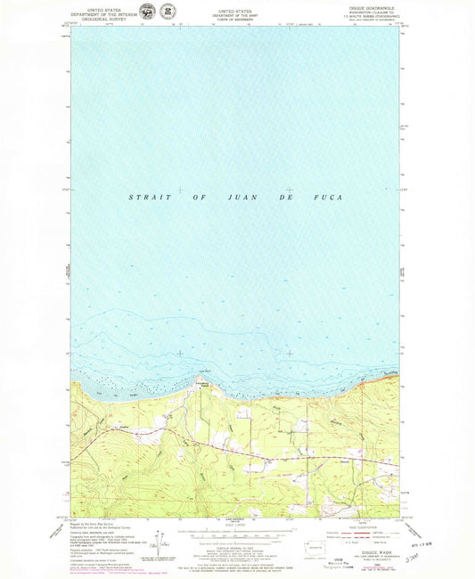 Classic USGS Disque Washington 7.5'x7.5' Topo Map Image