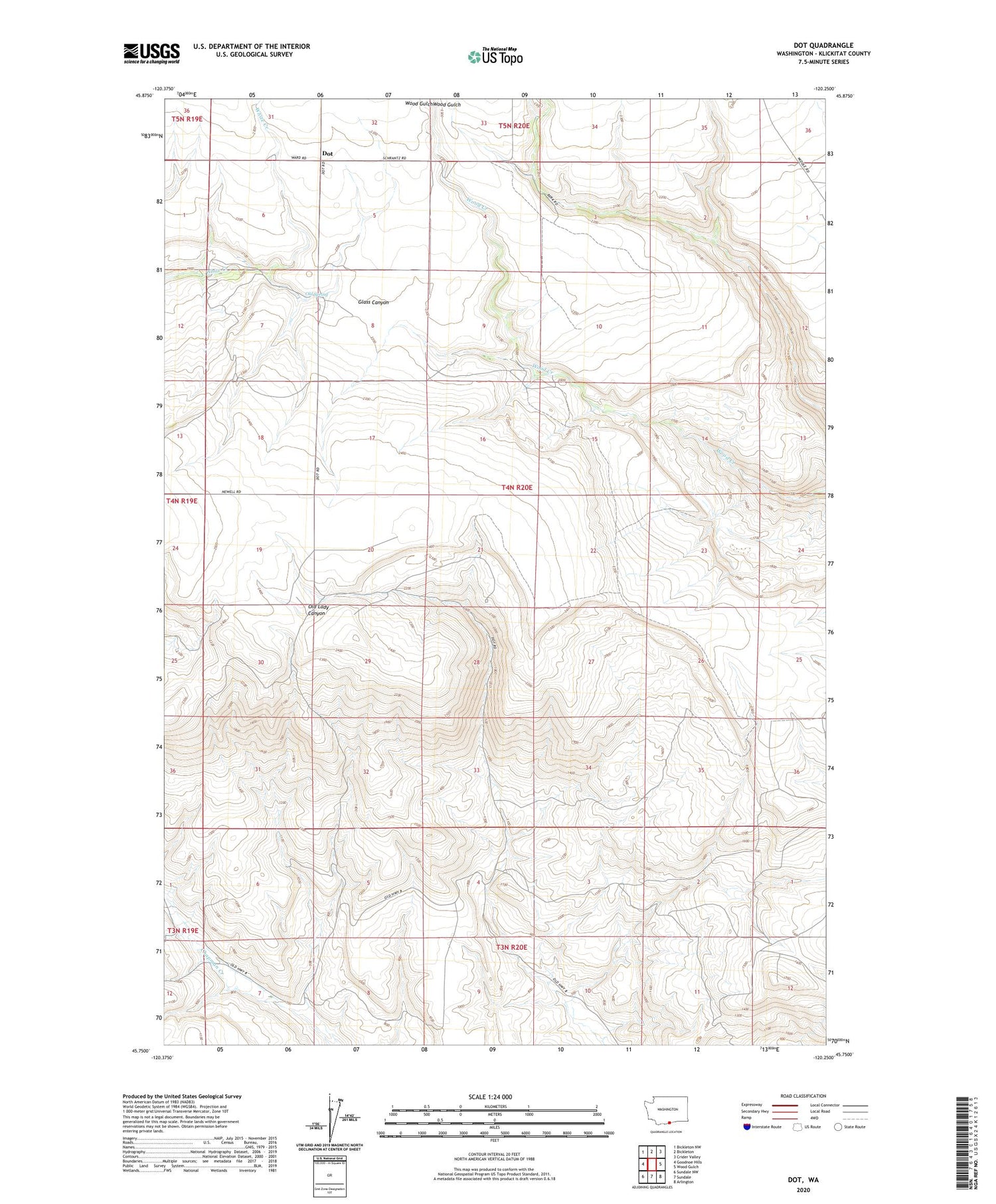 Dot Washington US Topo Map Image