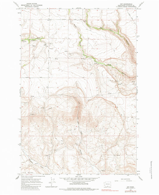 Classic USGS Dot Washington 7.5'x7.5' Topo Map Image