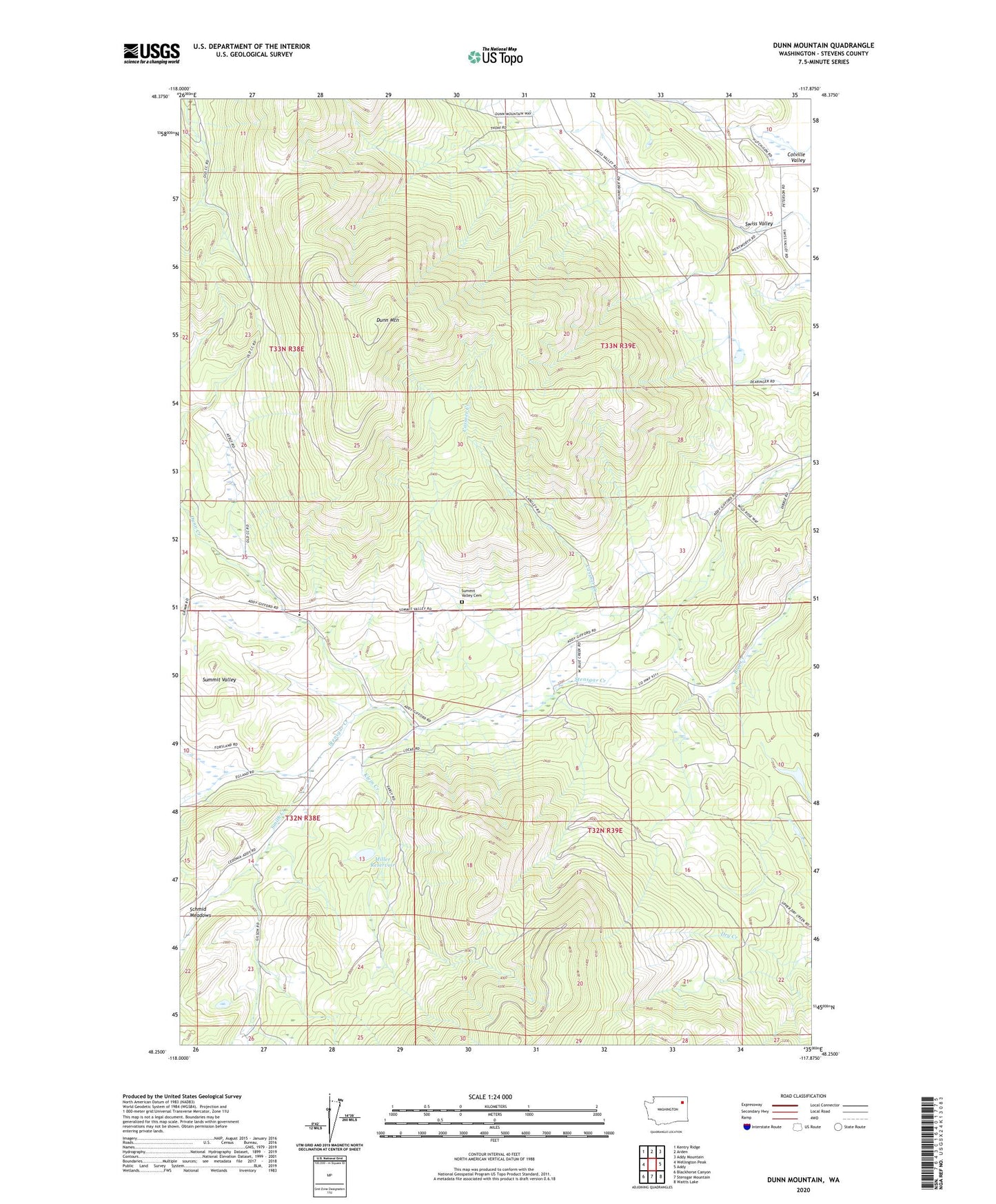 Dunn Mountain Washington US Topo Map Image